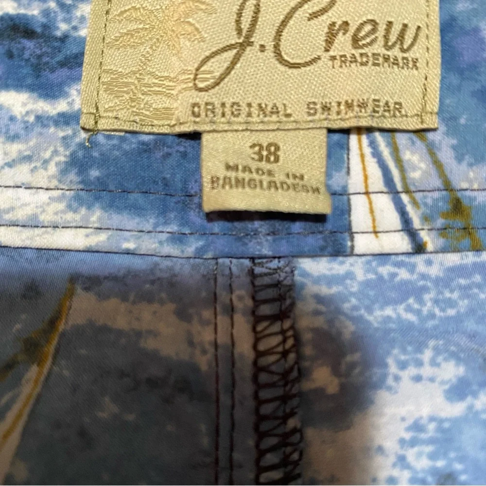 J‎ Crew Men's Sailboat Print Swim Trunks Size 38